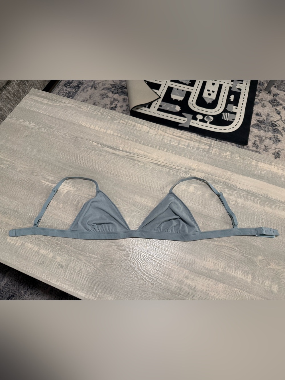 SKIMS Dusty Blue Minimal Sheer Triangle Bralette